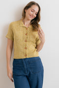 Phoebe Short Sleeve Knitted Jacket Lime