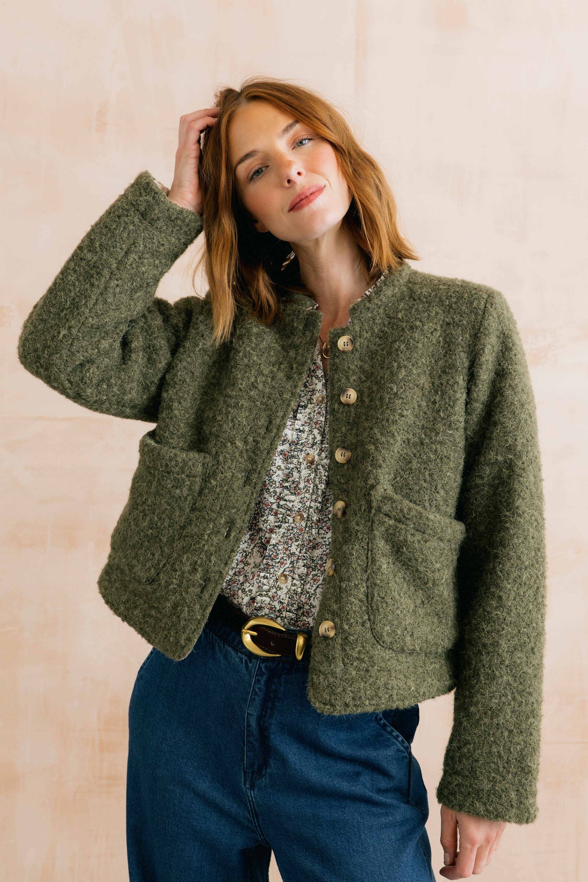 Scarlett Jacket Boucle Olive