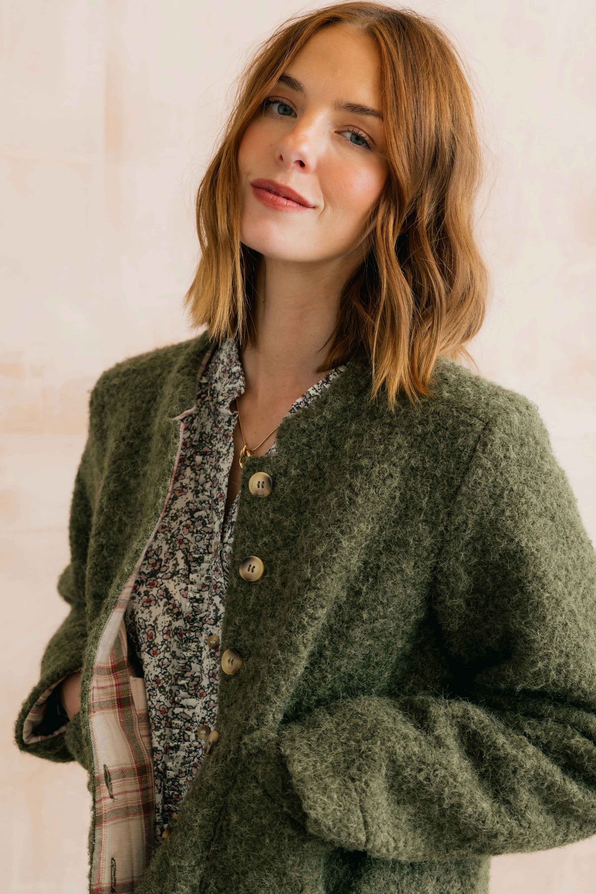 Scarlett Jacket Boucle Olive