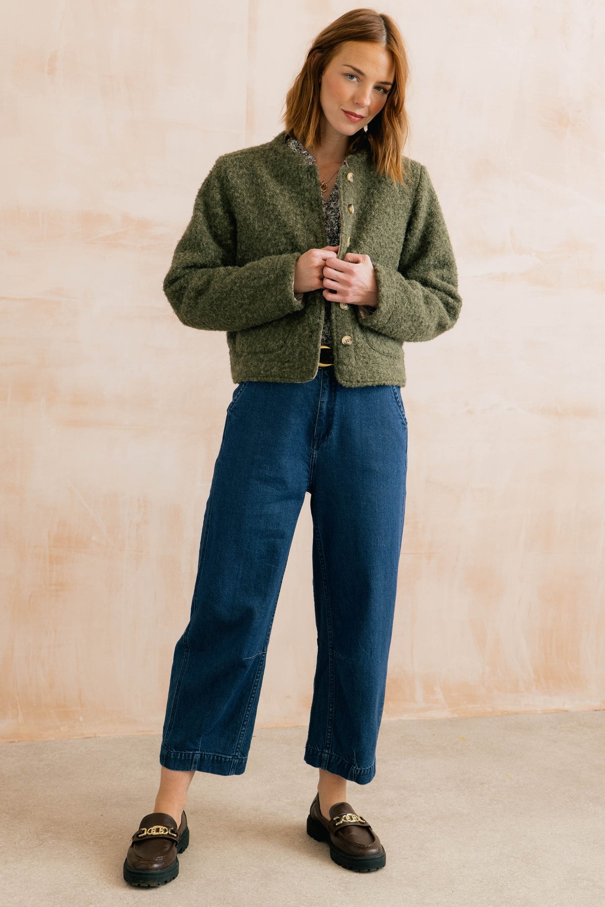 Scarlett Jacket Boucle Olive