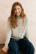 Sonia Cable Knit High Neck Jumper Ecru