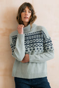 Easel Fair Isle Roll Neck Jumper Mist