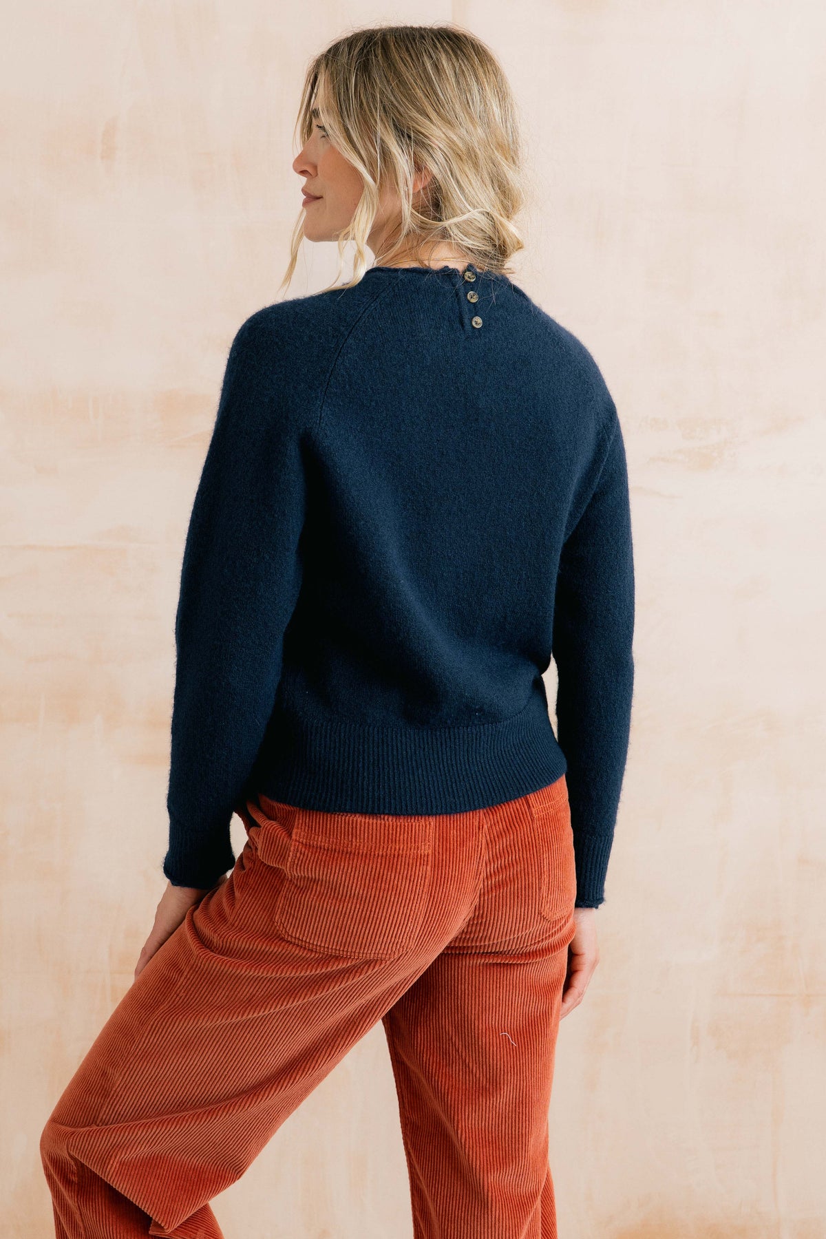 Elodie Scalloped Neck Outfitter Jumper Navy