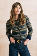 Chestnut Knitted Fair Isle Jacket Olive
