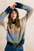 Artist Ombre Colour Block Knitted Jumper Oatmeal Multi