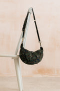 Trailing Leaves Cord Crossbody Bag Dark Olive