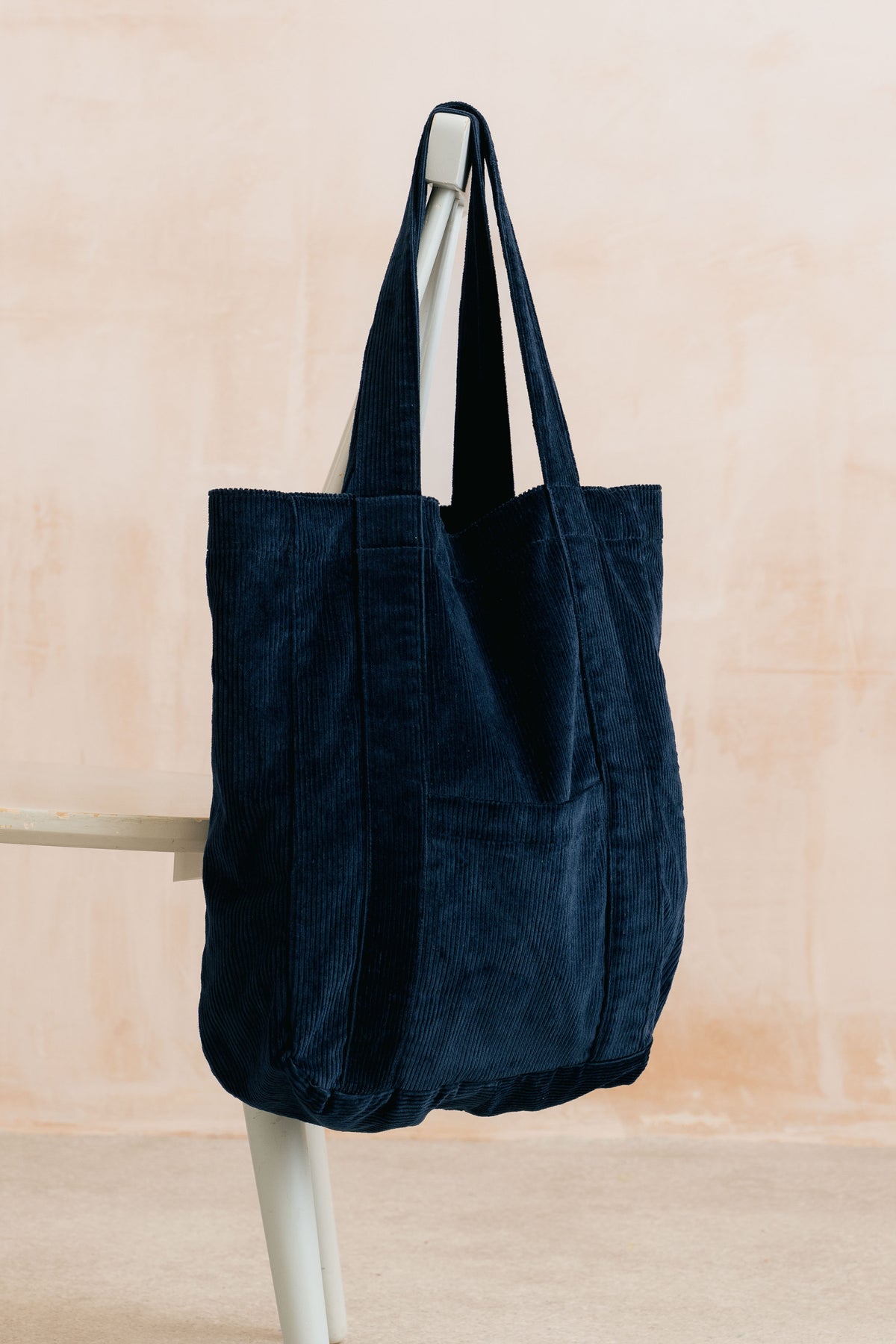 Jumbo Cord Tote Bag Navy