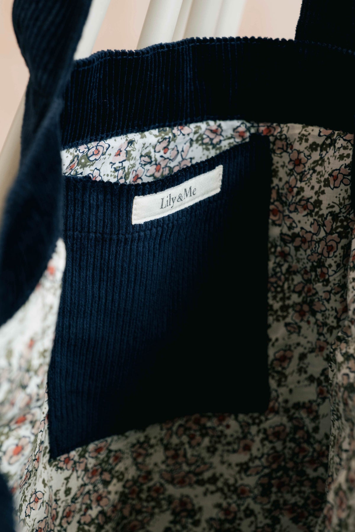 Jumbo Cord Tote Bag Navy