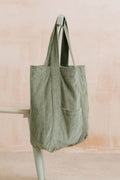 Jumbo Cord Tote Bag Sage