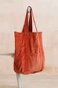 Jumbo Cord Tote Bag Terracotta