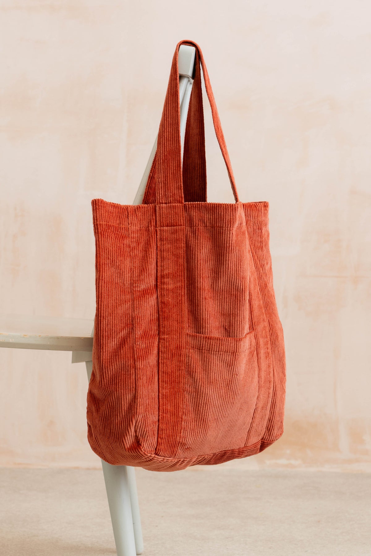 Jumbo Cord Tote Bag Terracotta