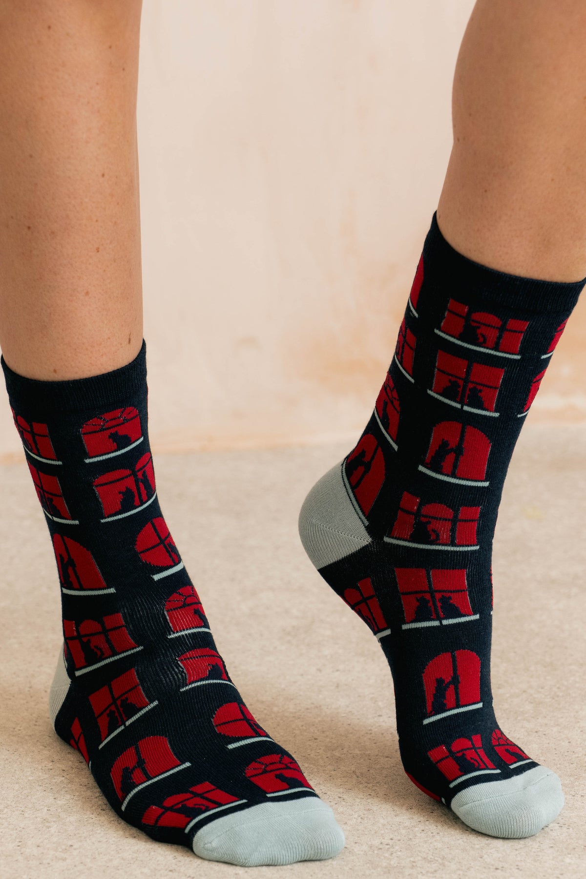 Window Cats Bamboo Socks