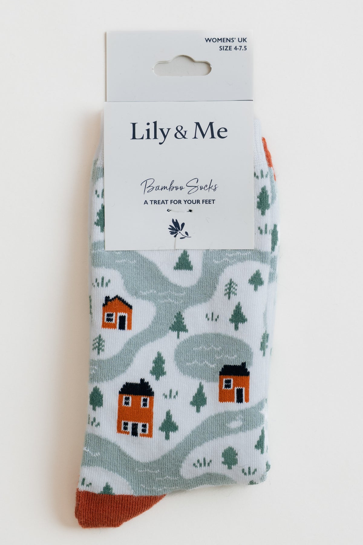 Snowy Riverbank Bamboo Socks