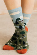 Country Scene Bamboo Socks