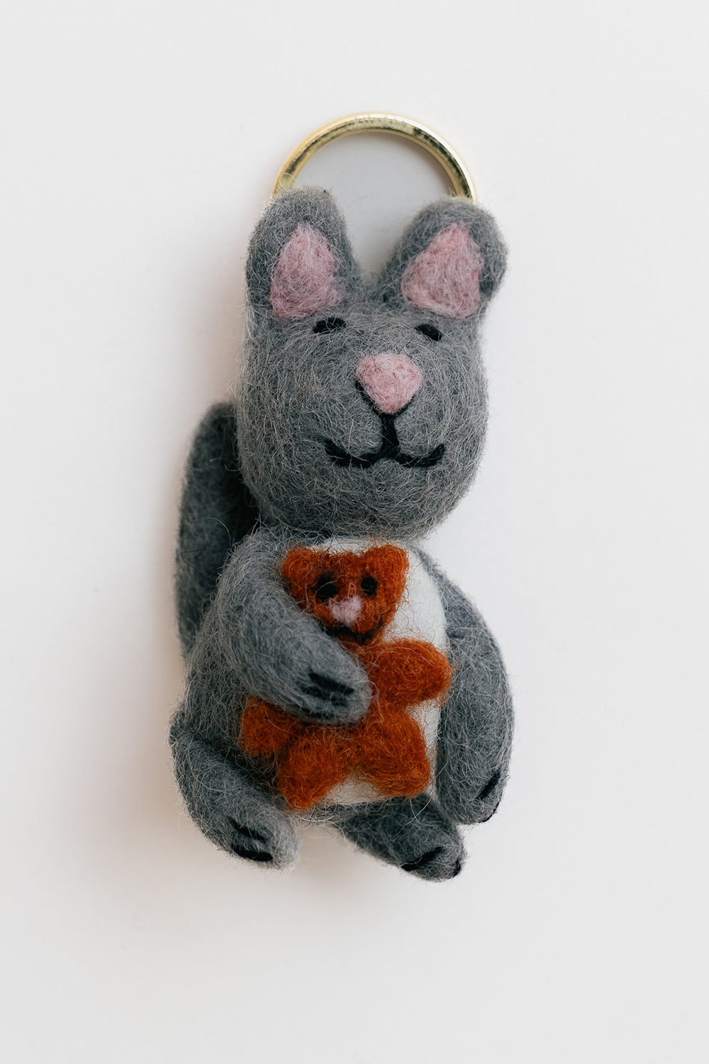 Cat With Teddy Keyring