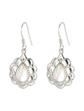 Moonstone Frilly Frame Earrings