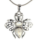Rainbow Moonstone Filigree Bee Pendant