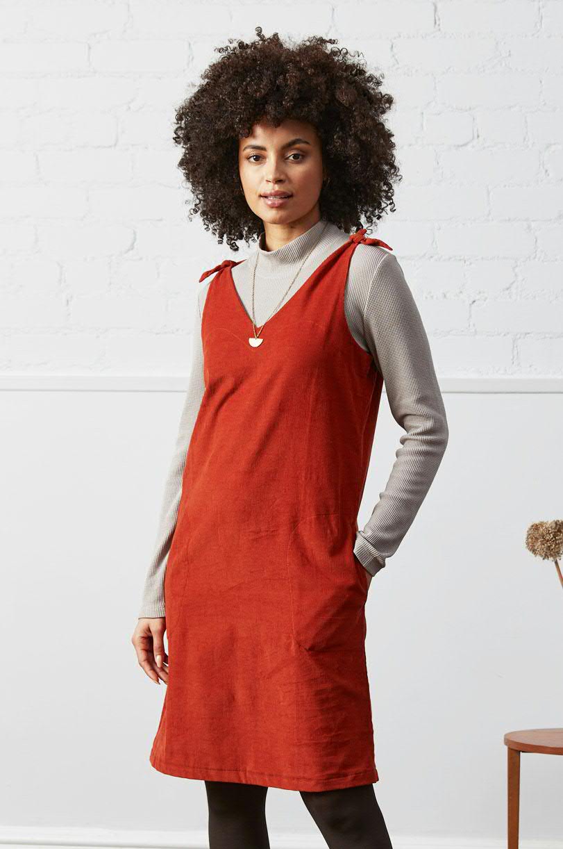 Nomads Needlecord Pinafore Dress
