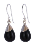 Black Onyx Capped Earrings