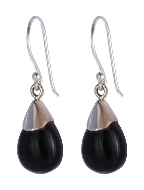 Black Onyx Capped Earrings