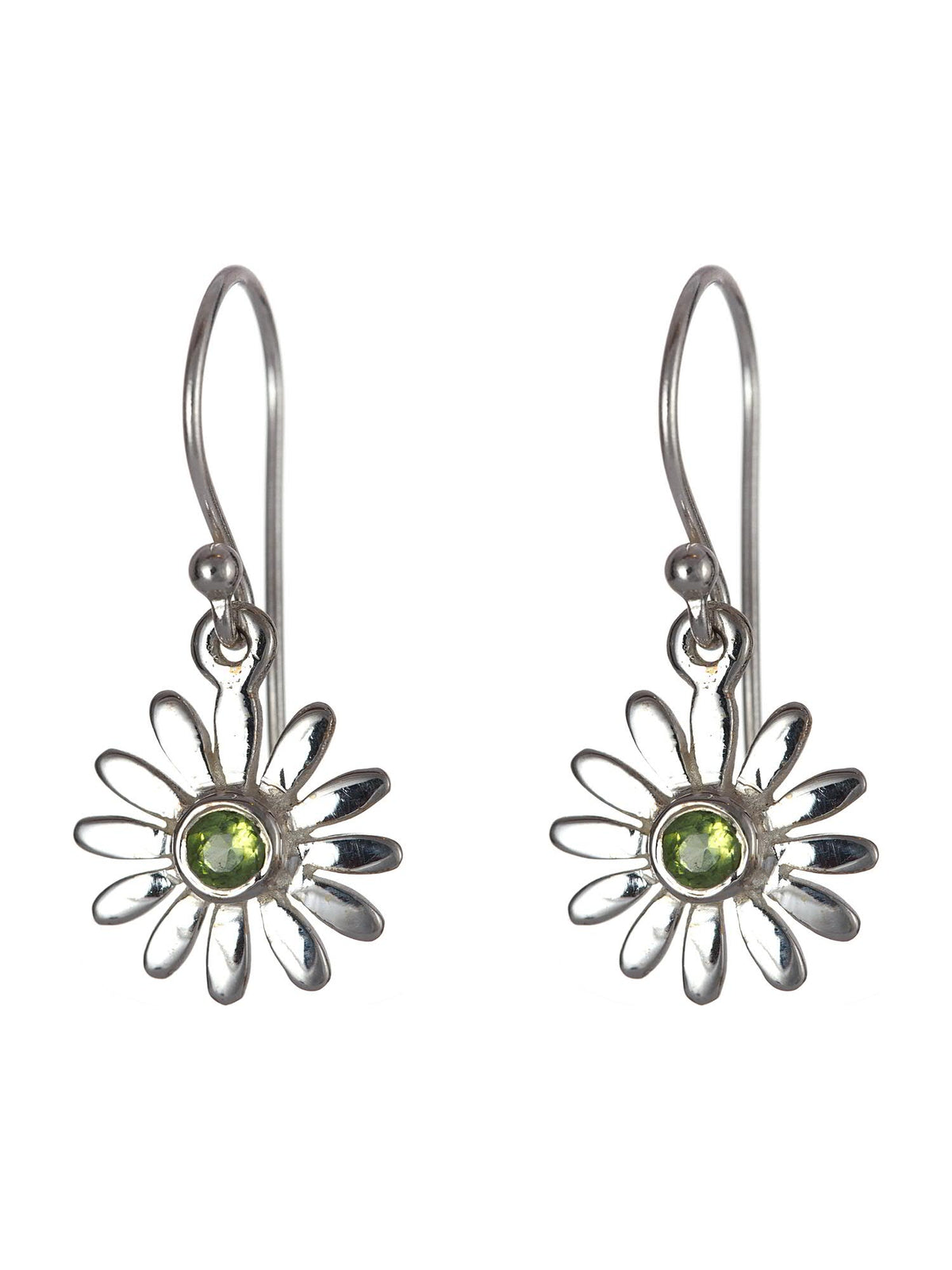 Peridot Cut Daisy Earrings