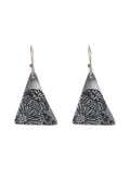 Etched Aluminium Triangle Flower Earrings