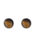 Tigers Eye Round Stone Studs