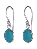 Sterling Silver Turquoise Oval Stone Earrings